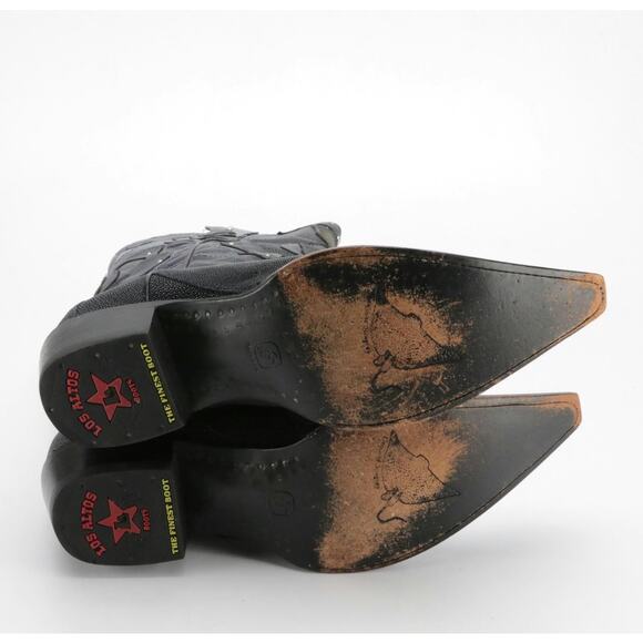 Los Altos 3X Toe Navy Stingray Rowstone Cowboy Boots Sz. 12 EE - Picture 4 of 10